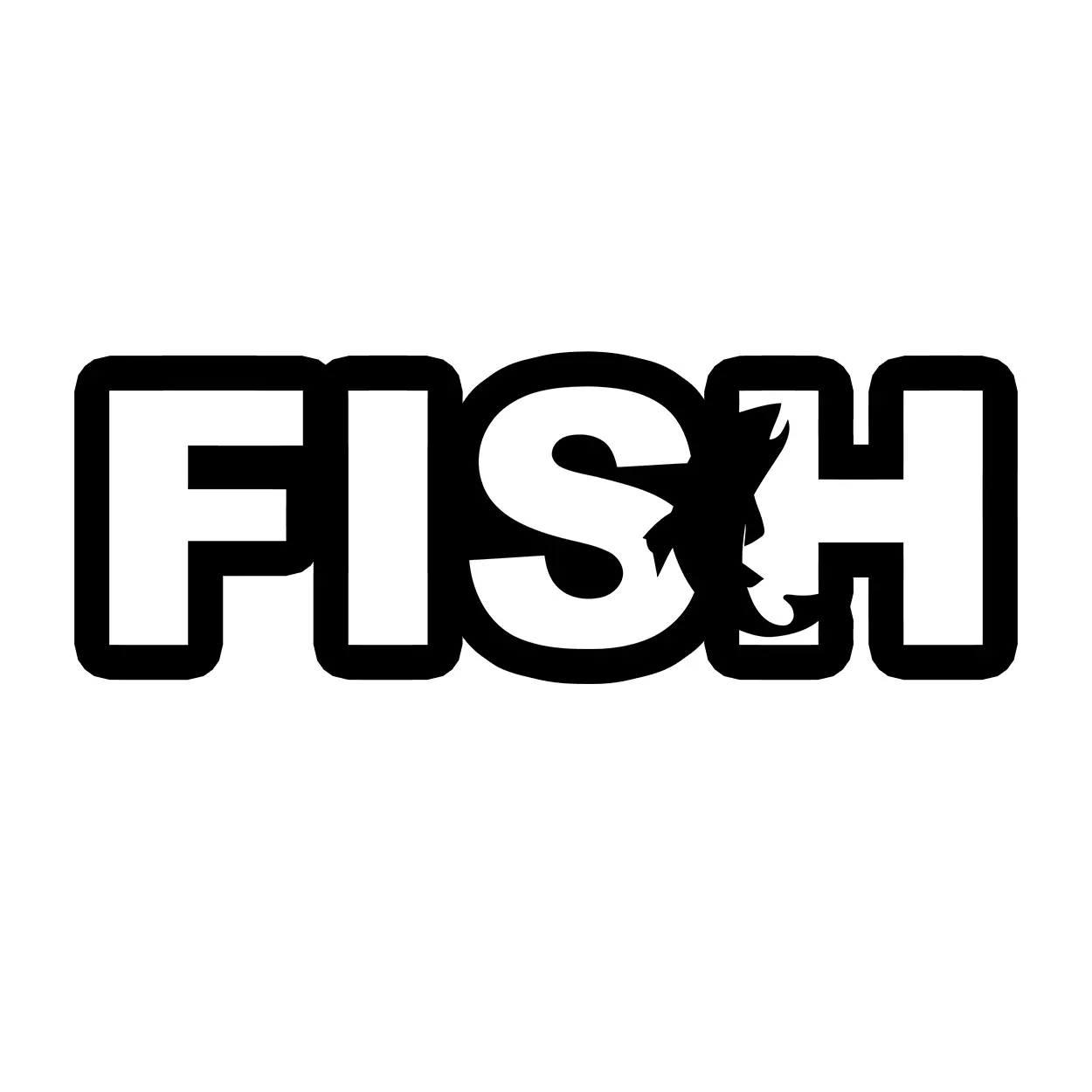 Fish catch logo sticker
